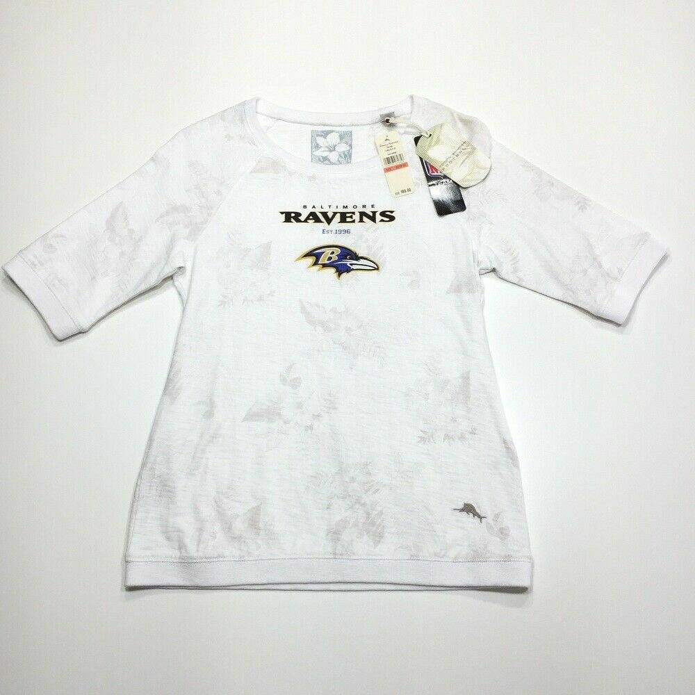 NWT Baltimore‎ Ravens Tommy Bahama Football T Shirt SZ 2 XS NFL Floral Women $88